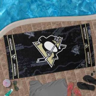 McArthur Pittsburgh Penguins 30 x 60 Black Beach Towel