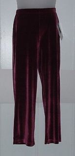 Bob Mackie Stretch Velvet Pull on Pants Size S Ruby Red