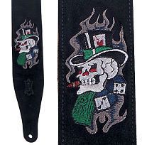 Levys Suede Guitar Strap Skull Dice Money Tattoo Design Normally 59.99