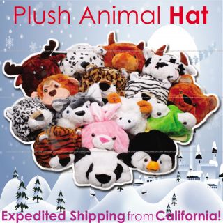 Faux Fur Scarf Plush Short Critter Soft Animal Hat Cap Free Ship