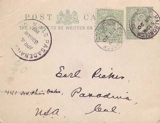 Great Britain Post Card with 1/2 stamp SG 83 Sct 66 1907