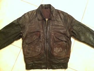 WW2 Style Vintage Bomber Leather Brown Jacket ,Size 38, Avions