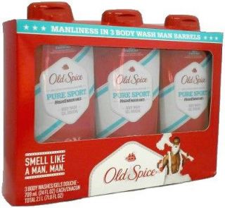 Old Spice Pure Sport Body Wash 3X 3 Pack 24oz Bottles