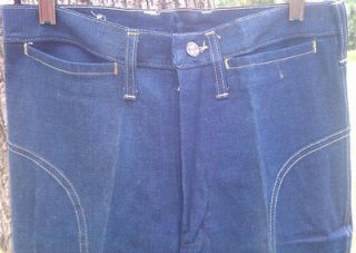 Wrangler Curve 1970s Vintage BIG Bell Bottom Blue Denim Jeans With