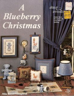 Blueberry Christmas Cross Stitch Pattern Book Stencils Quilting Teddy