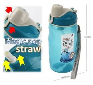 Sports Water Bottle blue magic pop straw 350ml baby and kids item easy