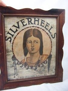 Framed Antique Sheet Music Indian Maiden Silverheels