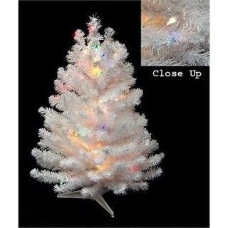 White 2 Pre Lit Artificial Christmas Tree With 50 Multi Color Lights