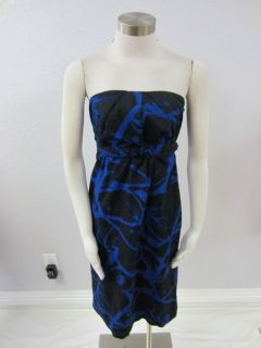 Maria Bonita Extra Black Blue Comes With Belt Abstract Print Strapless