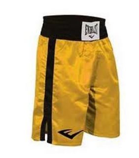 Everlast Satin Boxing Shorts Elastic Waistband Training   Yellow with