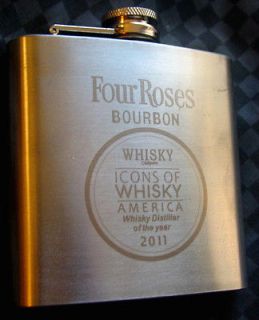 FOUR ROSES BOURBON Stainless Steel FLASK   New   Empty