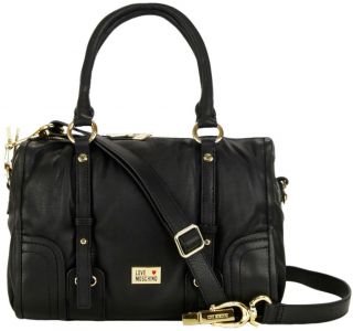 Love Moschino Black Leather Classic Bowling Bag