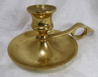 Brass Candleholder Thumbring To Carry From Room to Room