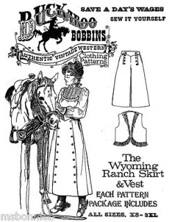 1800s Western/Wyomin g Ranch Skirt & Vest   Buckaroo Bobbins Sewing