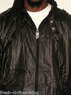 AKADEMIKS Jacket New $80 Mens Black AKA Lined Windbreaker Size XL