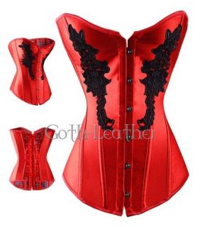 Red Black Floral Lace CORSET Bustier Size S 6XL suitable temptation GL