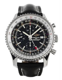 Breitling Navitimer World Mens A24322 Automatic Steel 2005 Watch Black