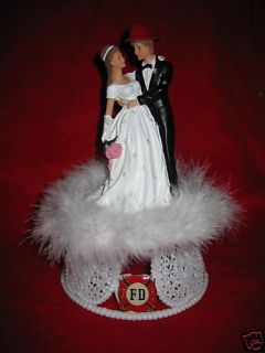 Fireman Firefighter AXE Wedding BRIDE GROOM CAKE TOPPER