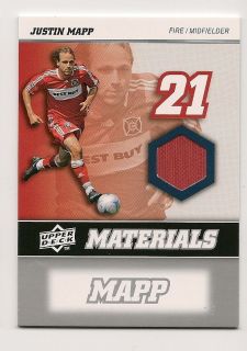 2008 Upper Deck MLS Materials Justin Mapp #MM 14 Fire Game Worn Jersey