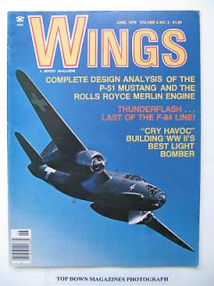Wings Magazine June 1976 P 51 Mustang & The Rolls Royce Merlin