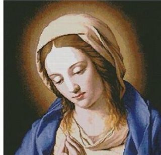 Praying Madonna Cross Stitch Chart Artecy Mary 213 X 250 Stitches