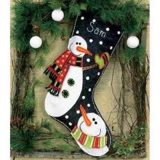snowman needlepoint stocking