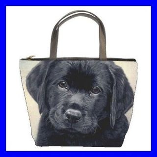Bucket Bag Handbag BLACK LABRADOR RETRIEVER Puppy Dogs (21647987)