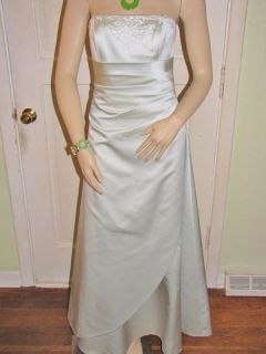 Sz 4 Bridal or Bridesmaid Long Mint Green Strapless Gown Dress by