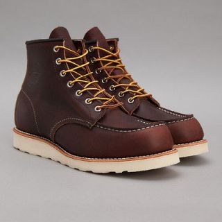 Red Wing Shoes 6 Leather Moc Toe Boot Brown Briar Oil Slick UK9