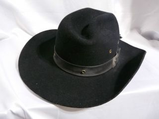 Big Valley Mens Western Black cowboy hat w/ leather tassel