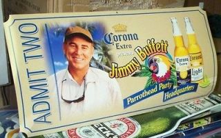 Corona Extra Jimmy Buffett ticket parrothead sign bar banner beer pub