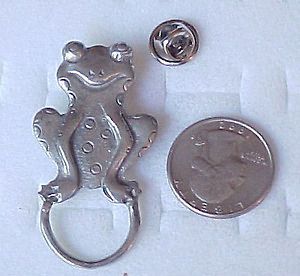 Frog Eyeglass Holder Tac Pin Lapel Jewelry