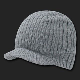 New GRAY Grey Beanie Ribbed Knit CAMPUS Jeep Skull Ski CAP HAT with