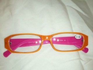50) Boutique Orange Reading Glasses with soft case