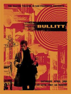 Steve McQueen Bullitt Silkscreen Movie Poster