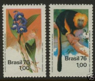 Brazil 1438 9 MNH Flower, Orchid, Animal, Monkey