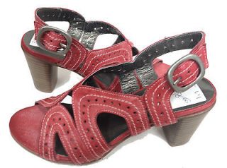 Brand New Fidji Italian Leather Handmade Shoes Bright Red Sandal Style