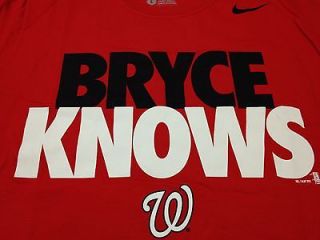 Bryce Harper BRYCE KNOWS Washington Nationals T Shirt Jersey Nike NEW