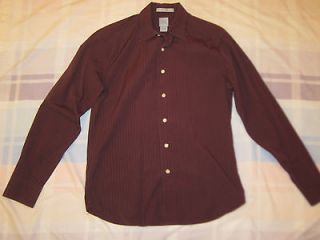 Gap Dark Red Button Down Flannel Shirt Fitted Mens Small