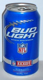 BUD LIGHT 12 OZ BEER CAN # 663375 2012 NFL KICKOFF