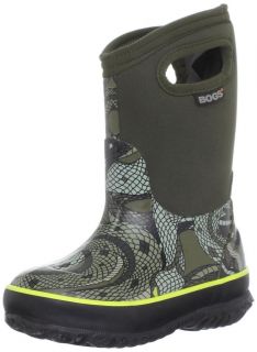 Bogs Boys Classic Snake Handle Olive Waterproof Boot 71178 Size 3