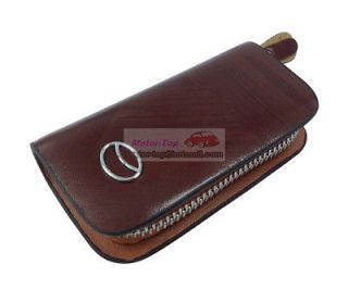 Brown Cattle Cow Leather Cover Remote Key Case Bag Toyota Camry Reiz