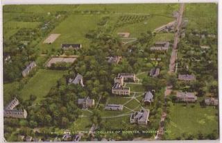 Wooster Ohio Postcard Birds Eye View of the College of Wooster