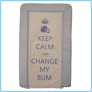 KEEP CALM & CHANGE MY BUM   Deluxe Padded Changing Mat   Blue