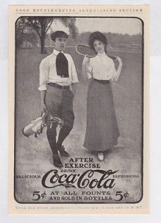 QUALITY REPRINT AD of RARE 1905 Vintage Antique COCA COLA GOLF TENNIS