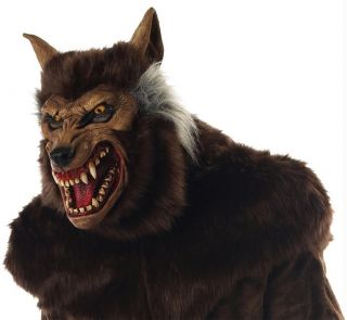 ADULT MEAN ANIMAL WEREWOLF HAIRY DELUXE MASK COSTUME MR035011