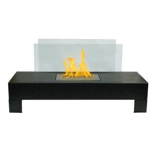 Gramercy Indoor/ Outdoor Floor Standing Ethanol Fireplace   Black