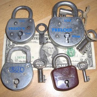 TRELOCK antique padlock, keys handcuffs Germany