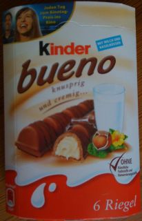 FERRERO KINDER BUENO chocolate bars 6pc from germany crunchy & creamy