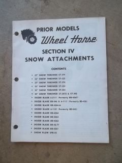 horse,dealer manual section IV illustrated manual,snow attachments